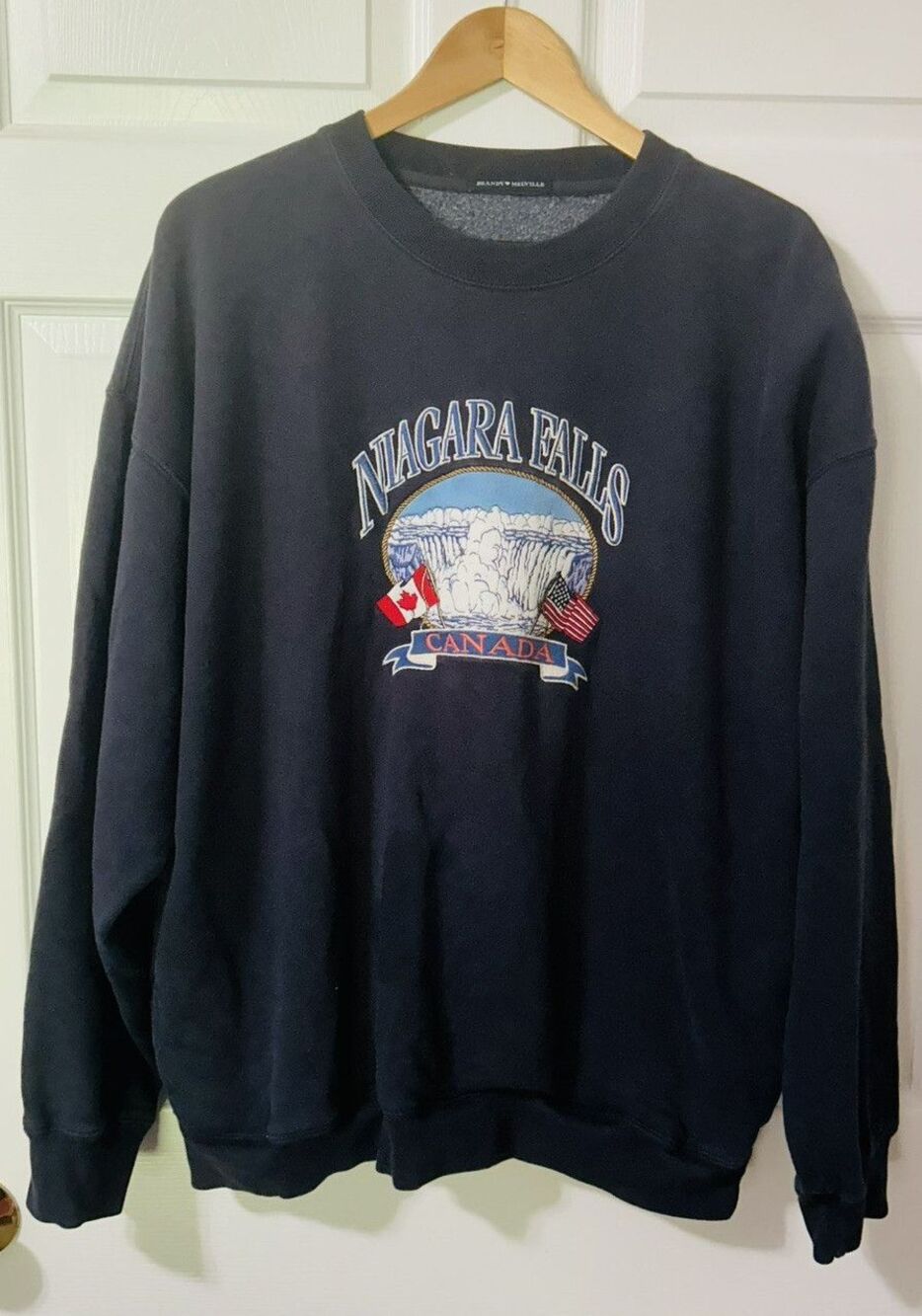 Brandy Melville Blue Niagra Falls Canada Sweatshirt Heavy Oversized Washed Out